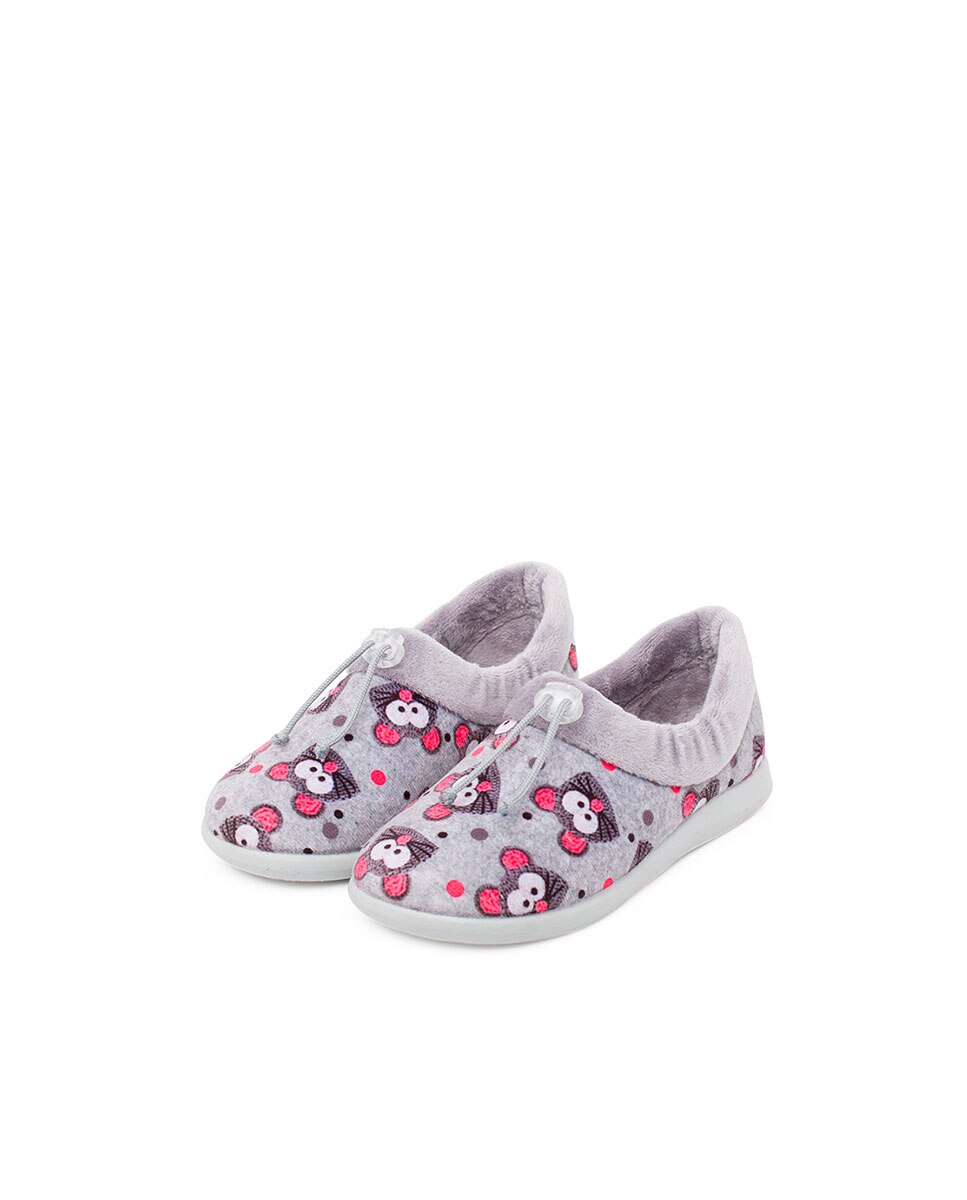 Pantufas Abertas Infantil Ajustáveis Cinzento-3