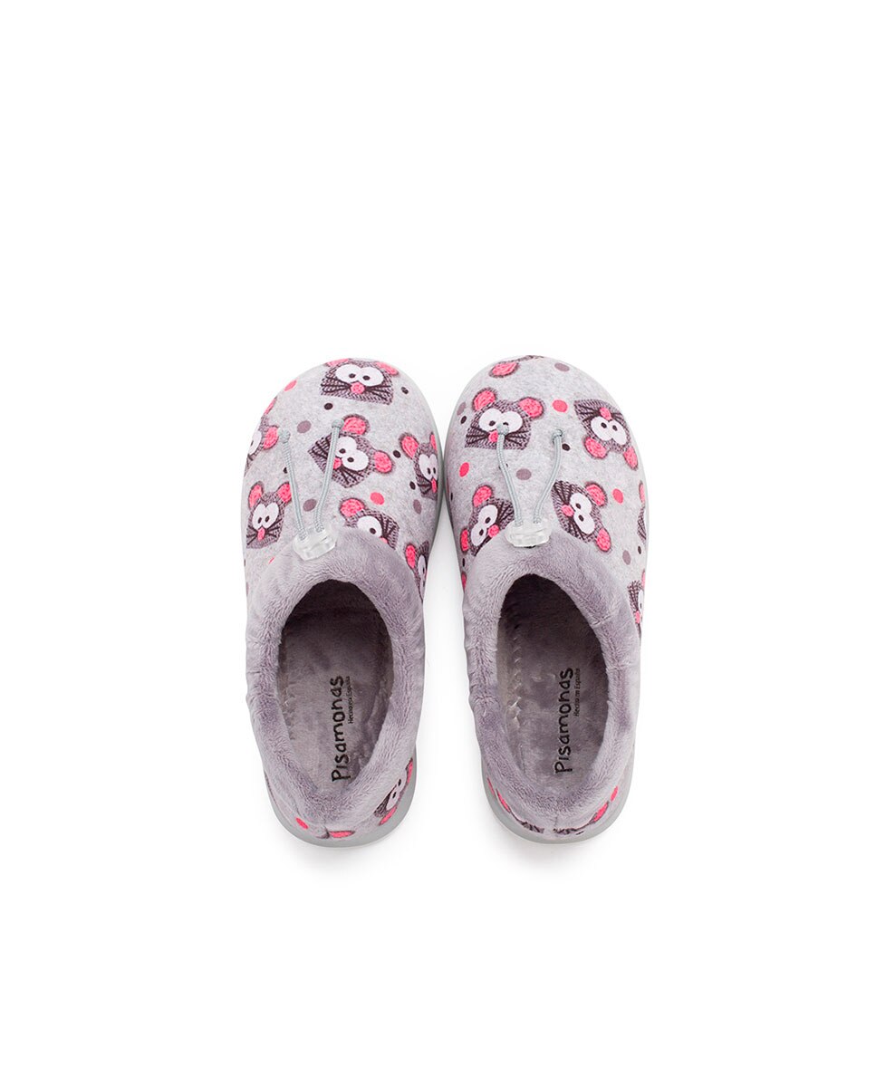 Pantufas Abertas Infantil Ajustáveis Cinzento-4