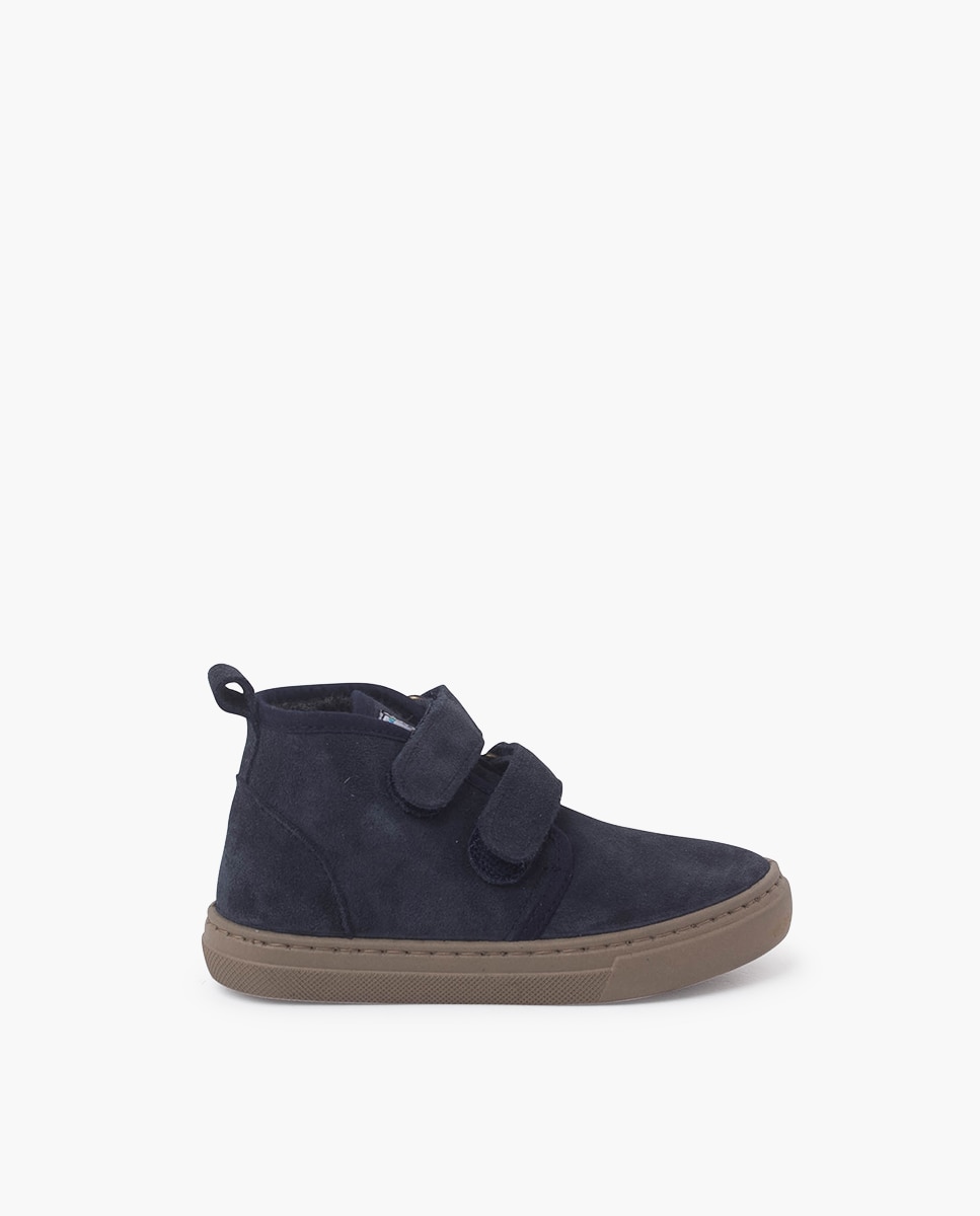 Botas Infantil Forradas com Tira Dupla Adesiva Azul-marinho-1