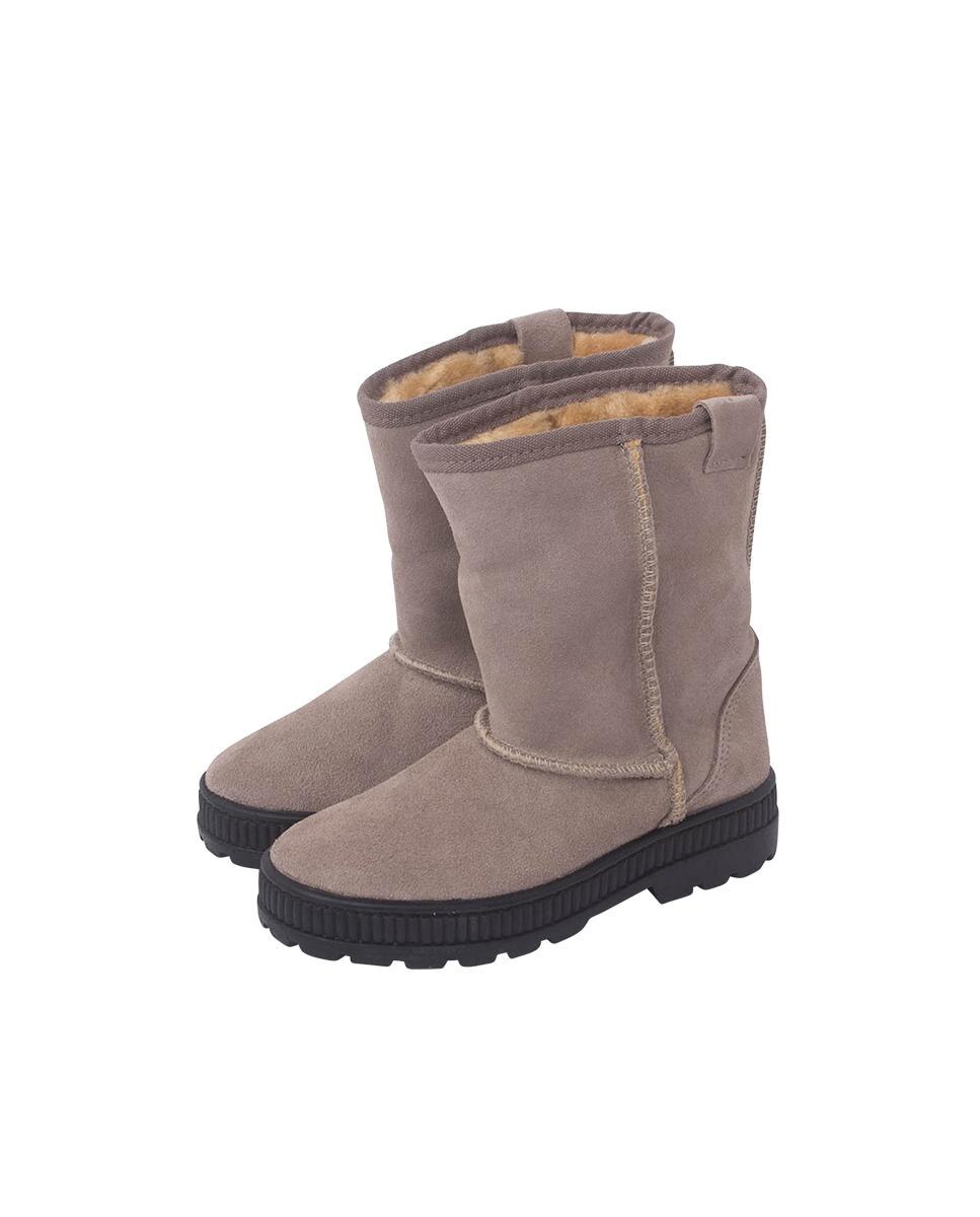 Botas Australiana Sola Larga e Pelo de Ovelha Bege-3