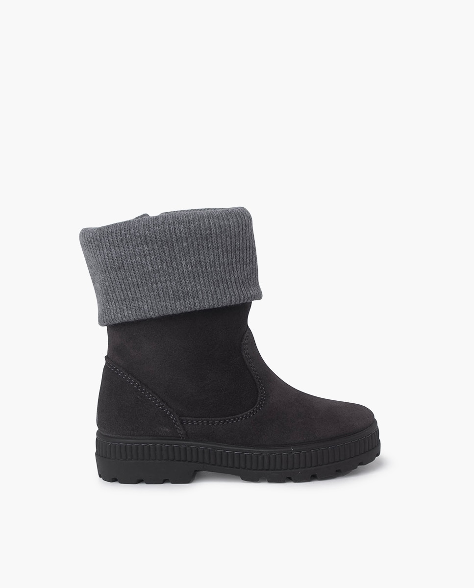 Botas com Gola em Lã Cinzento-1