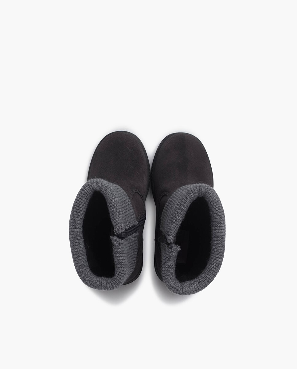 Botas com Gola em Lã Cinzento-4