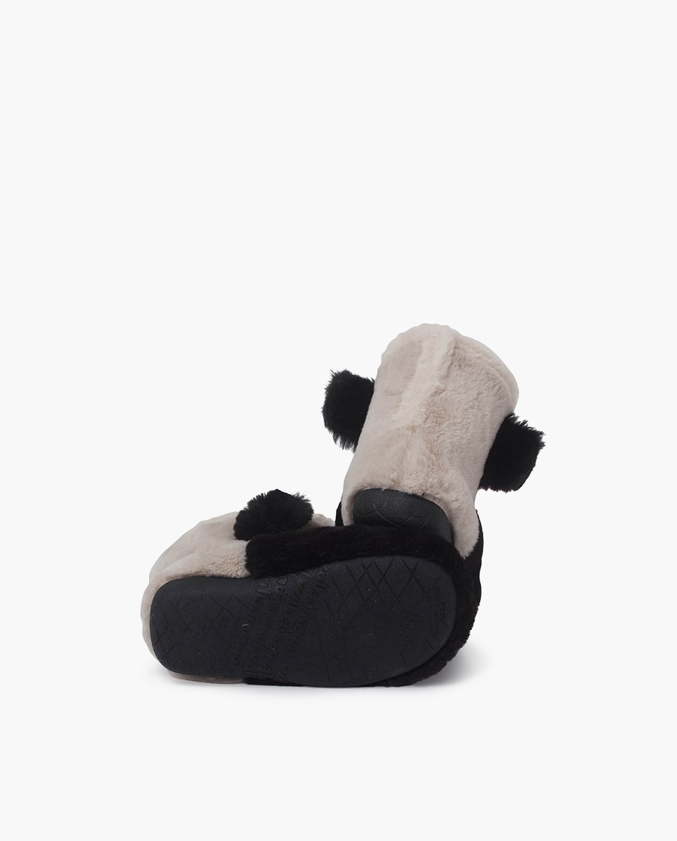 Pantufas Fechadas Infantil Casa Panda Pisamonas Branco-2