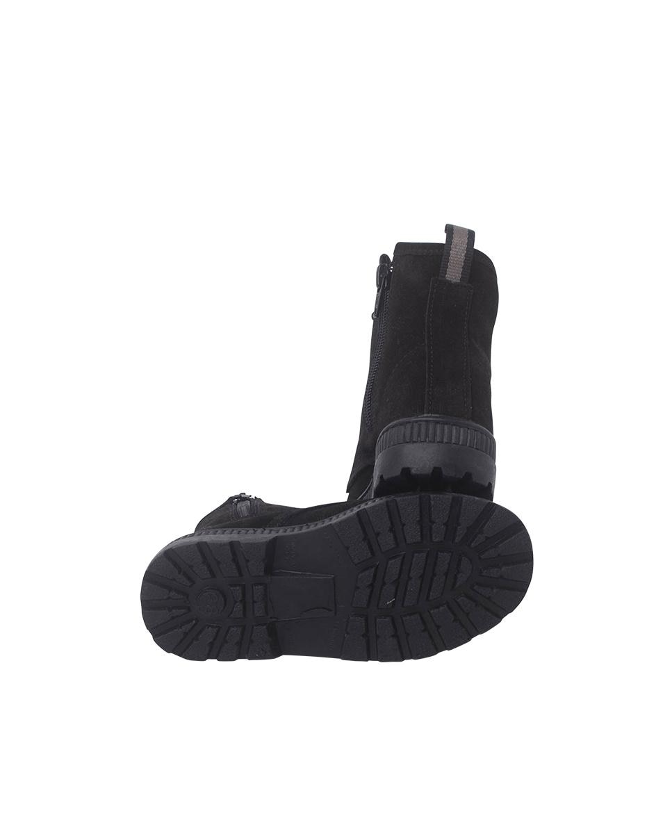 Botas em Camurça Infantil Estilo Militar Preto-2