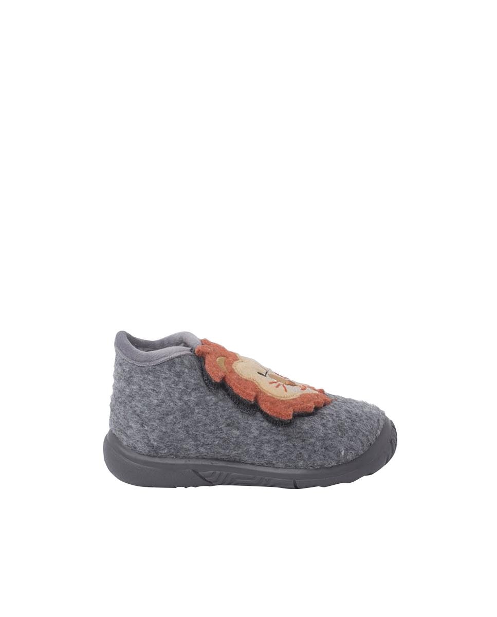 Pantufas Fechadas para Bebé Primeiros Passos Animais Cinzento / Laranja-1