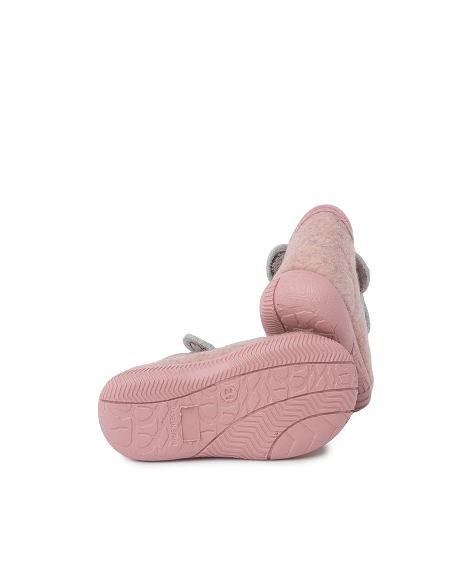 Pantufas Fechadas para Bebé Primeiros Passos Animais Pisamonas Rosa / Verde-2