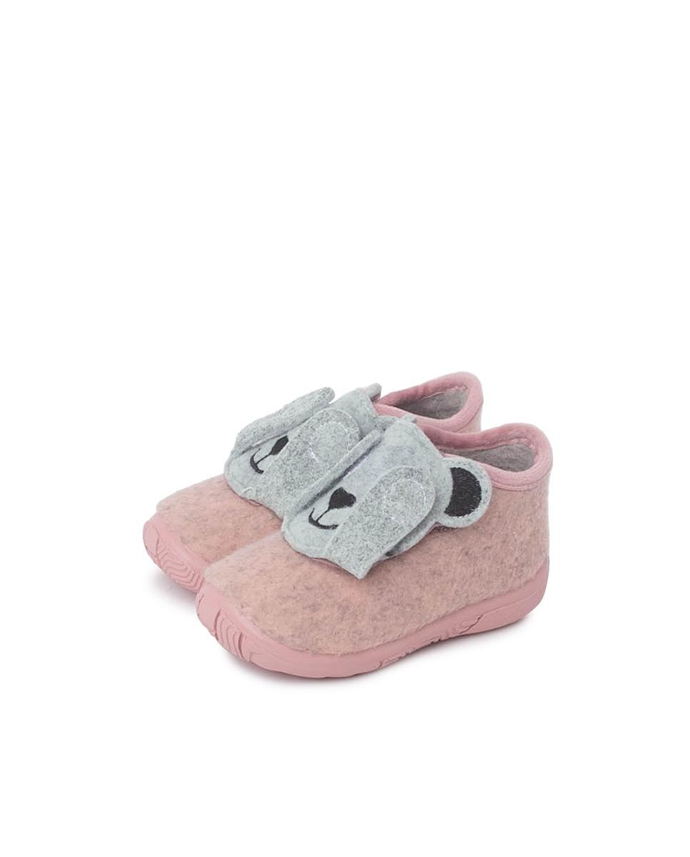 Pantufas Fechadas para Bebé Primeiros Passos Animais Pisamonas Rosa / Verde-3