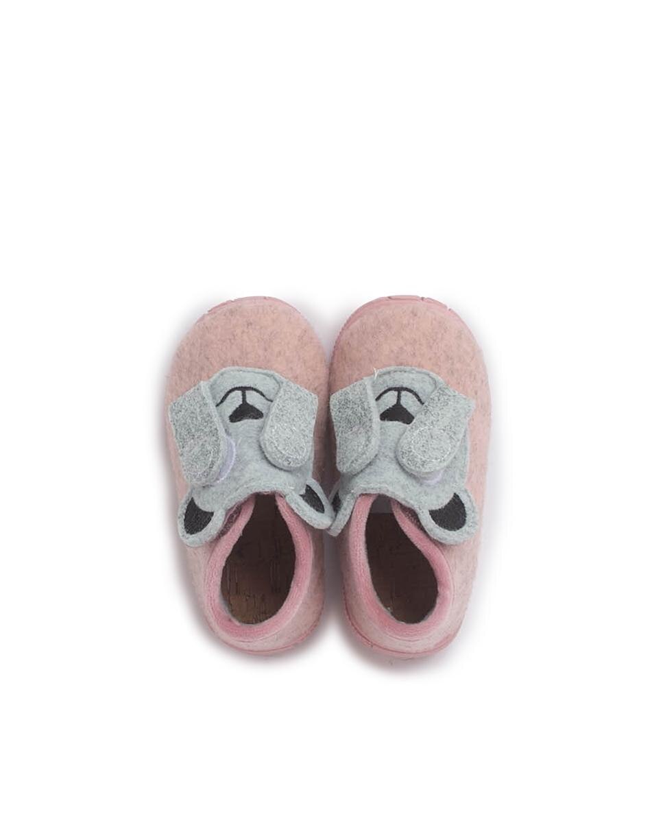 Pantufas Fechadas para Bebé Primeiros Passos Animais Pisamonas Rosa / Verde-4