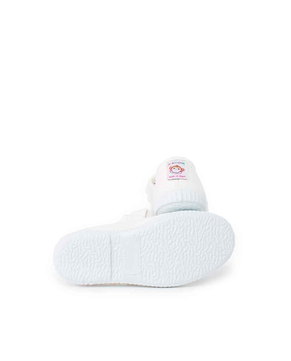 Merceditas Infantil com Biqueira em Borracha e Velcro Pisamonas Branco-2