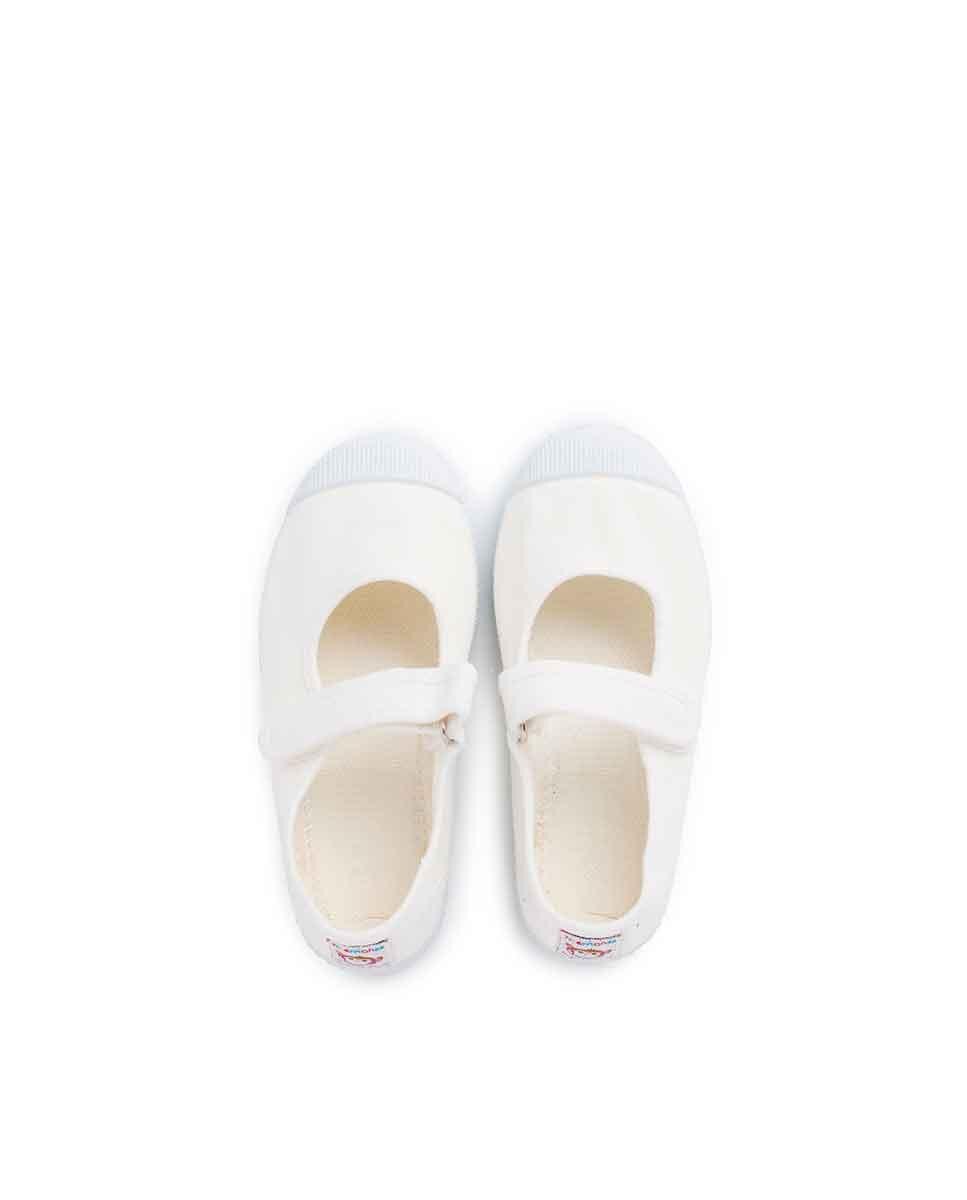 Merceditas Infantil com Biqueira em Borracha e Velcro Pisamonas Branco-4