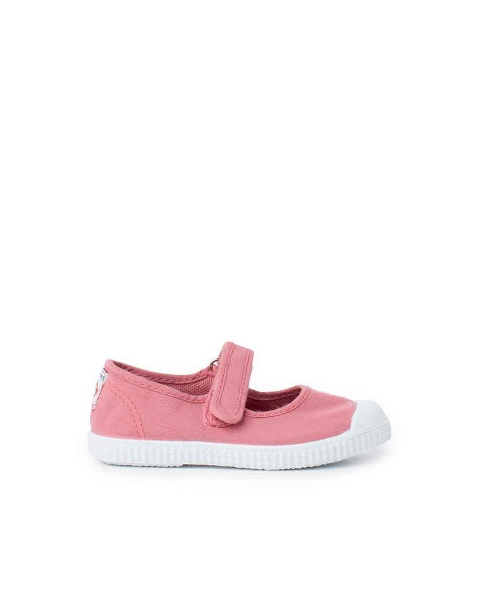 Merceditas Infantil com Biqueira em Borracha e Velcro Rosa-1