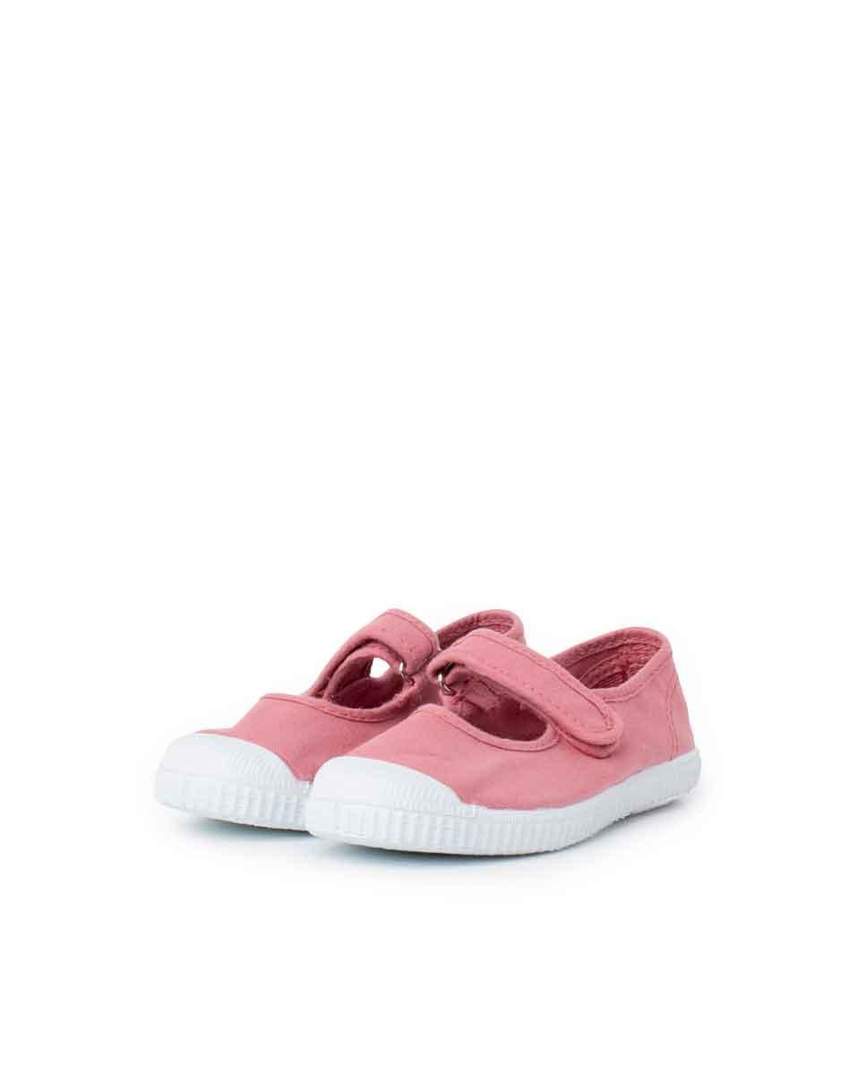 Merceditas Infantil com Biqueira em Borracha e Velcro Rosa-3