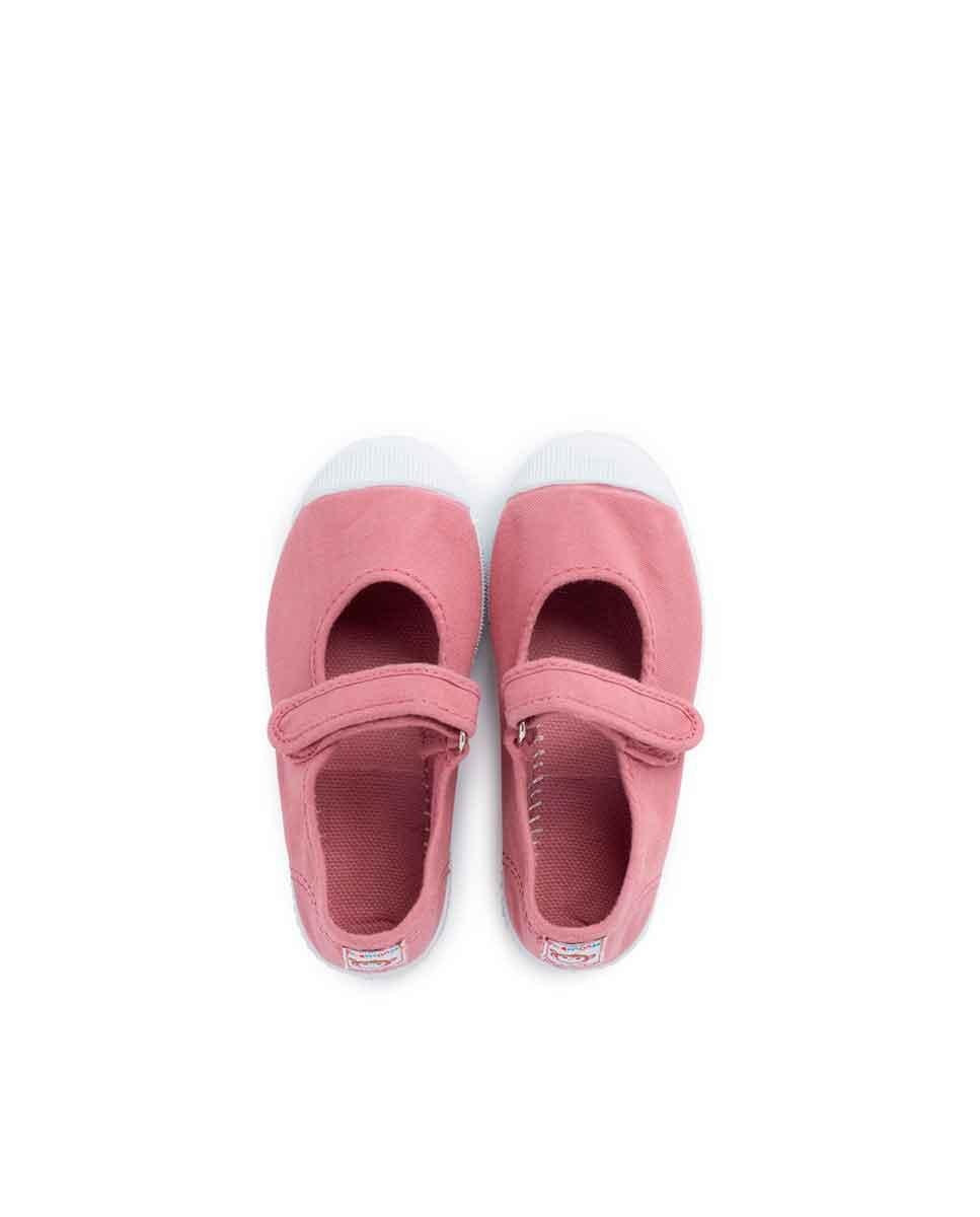 Merceditas Infantil com Biqueira em Borracha e Velcro Rosa-4