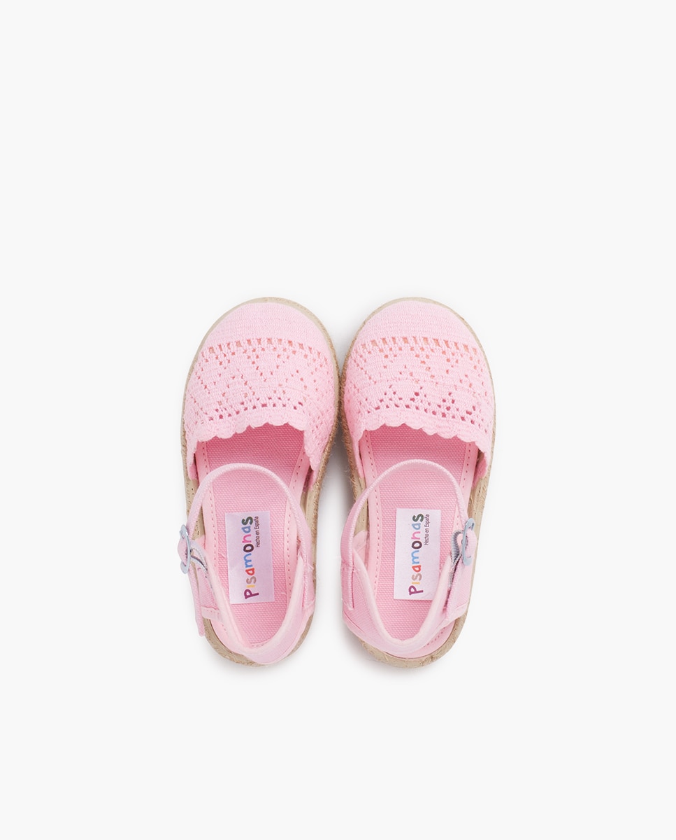 Alpercatas Infantil Perfuradas com Fivela Pisamonas Rosa-claro-4