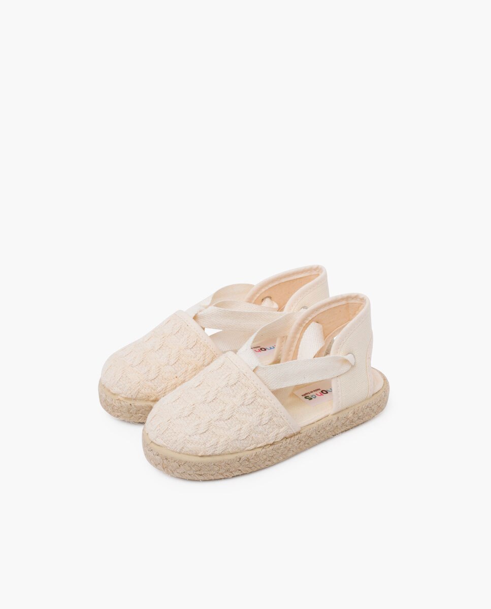 Alpercatas Infantil Efeito Entrançado com Tiras Cru-3