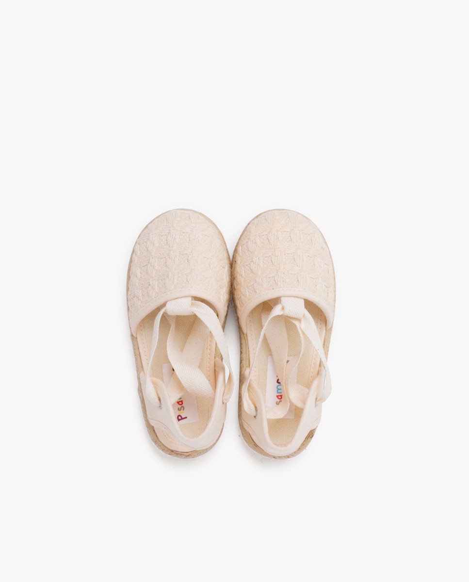 Alpercatas Infantil Efeito Entrançado com Tiras Cru-4