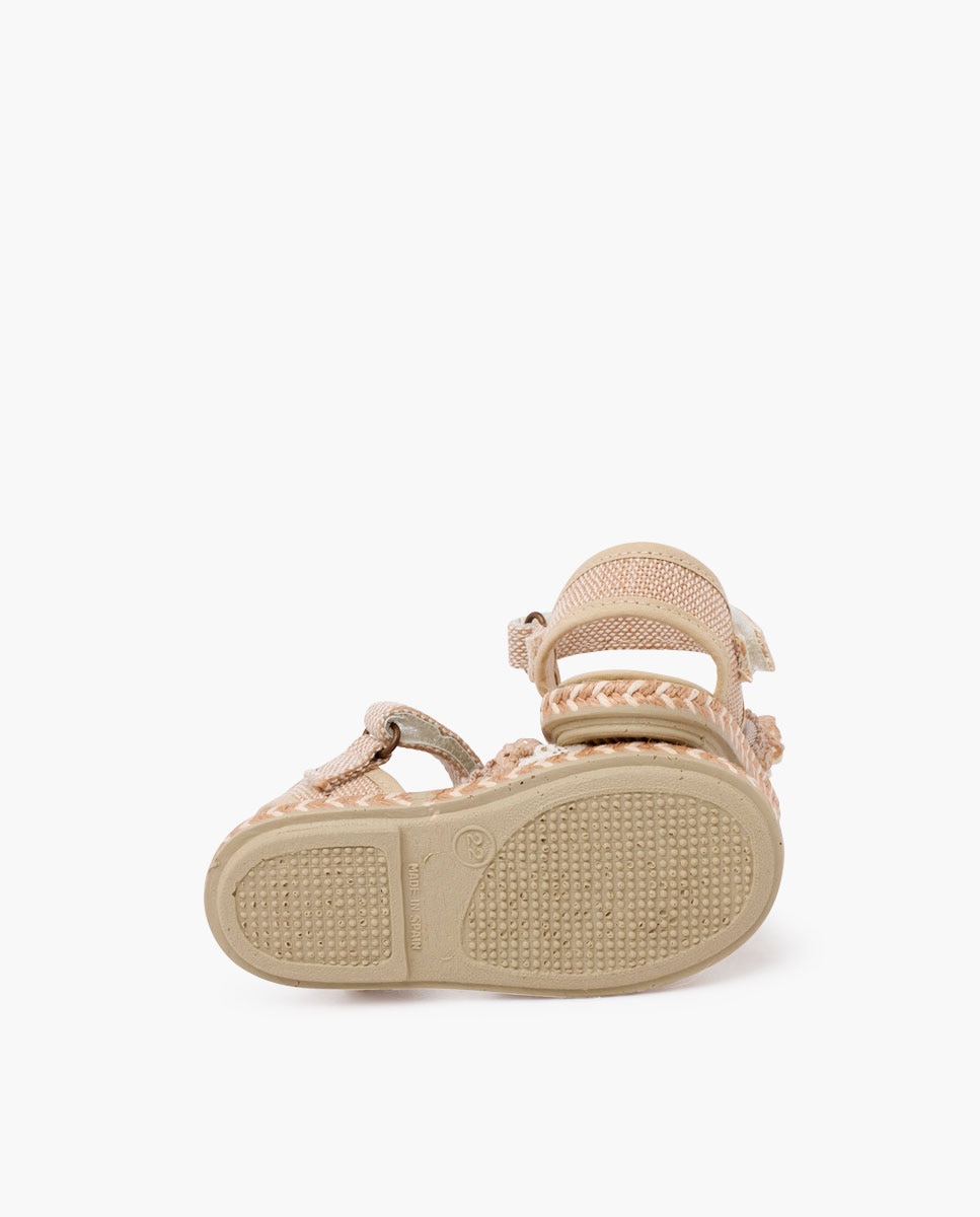 Alpercatas de Linho com Velcro Pisamonas Natural-2
