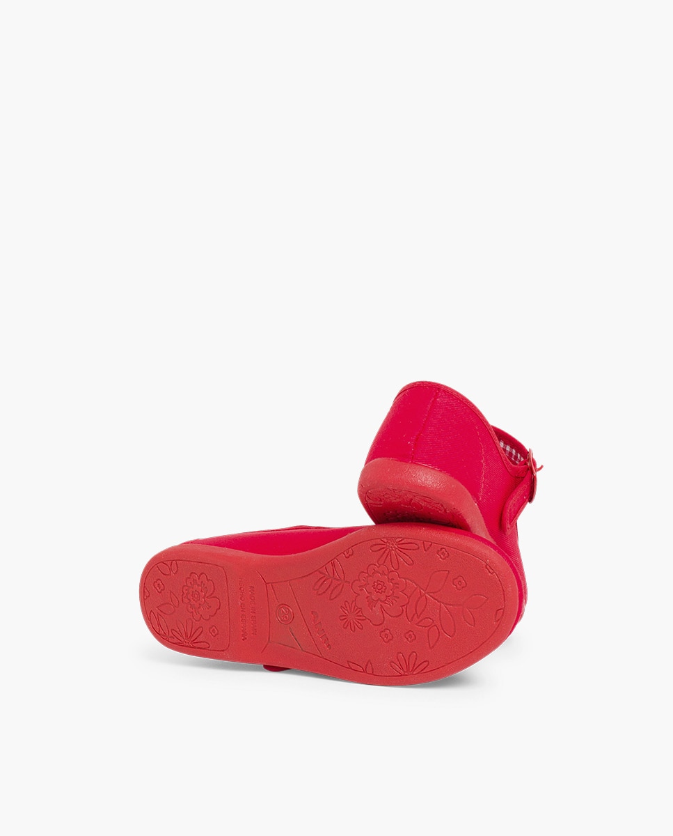 Merceditas em Tecido com Fivela Tamanhos Grandes Vermelho-2