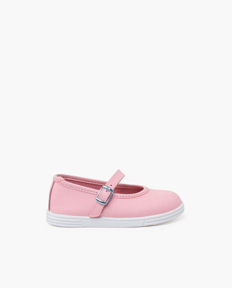 Merceditas de Bebé Pele Lavável Hebilla Pisamonas Rosa-claro-1