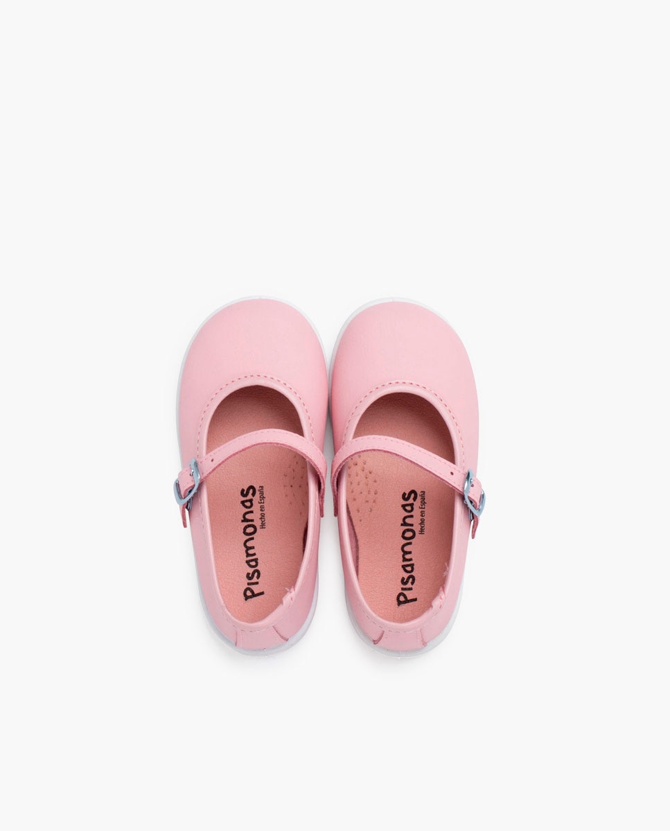 Merceditas de Bebé Pele Lavável Hebilla Pisamonas Rosa-claro-4
