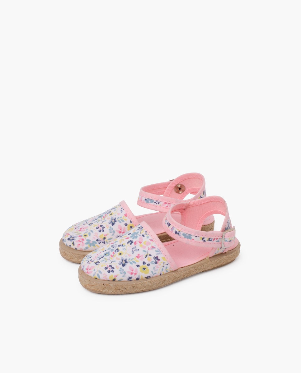Alpercatas Infantil de Flores com Fivela em Rosa Pisamonas Rosa-3