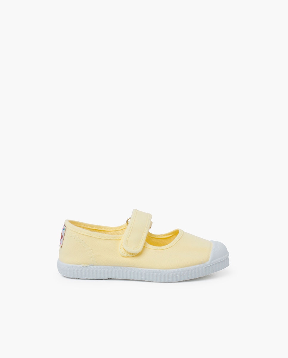 Merceditas Infantil com Biqueira em Borracha e Velcro Pisamonas Amarelo-1