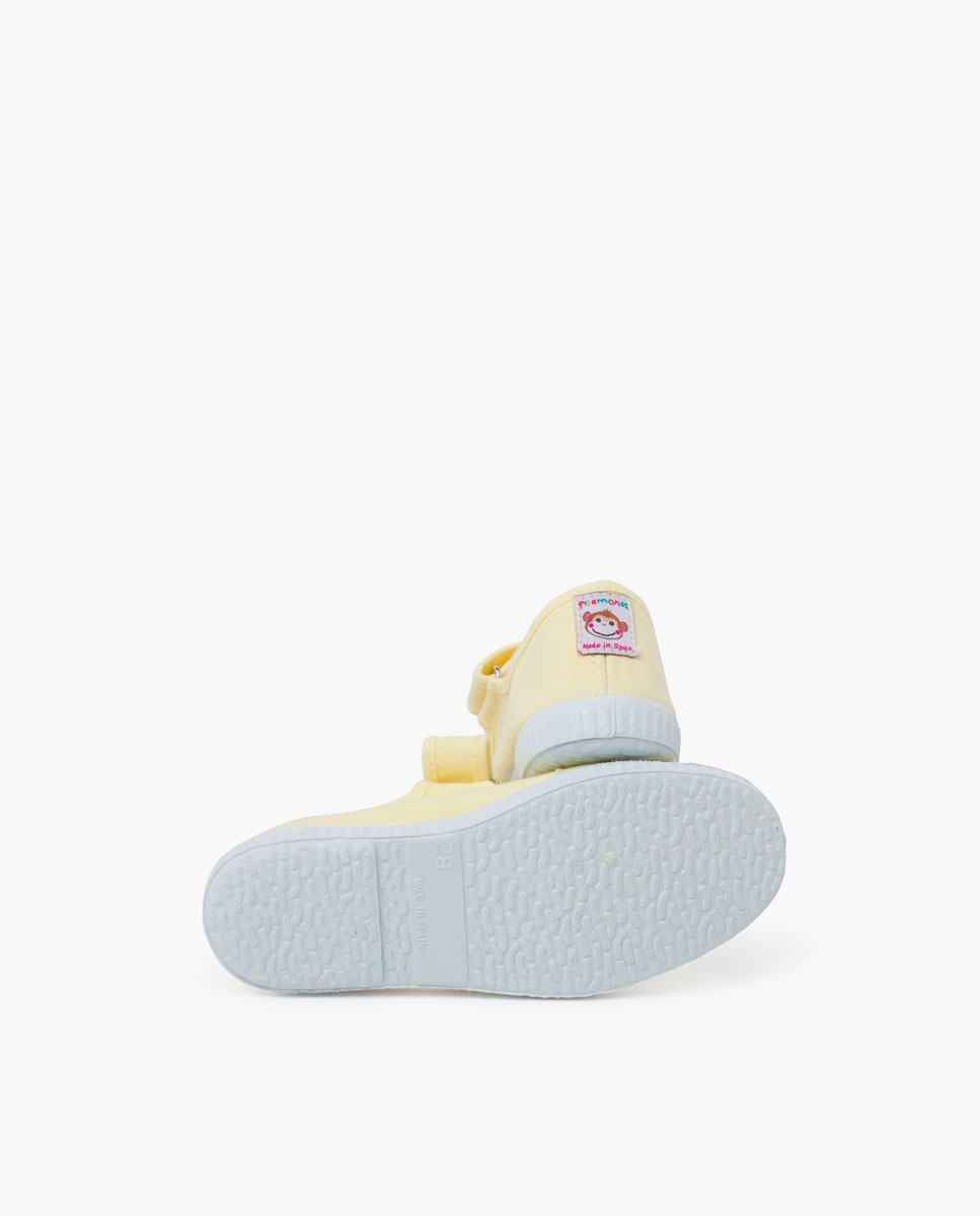 Merceditas Infantil com Biqueira em Borracha e Velcro Pisamonas Amarelo-2