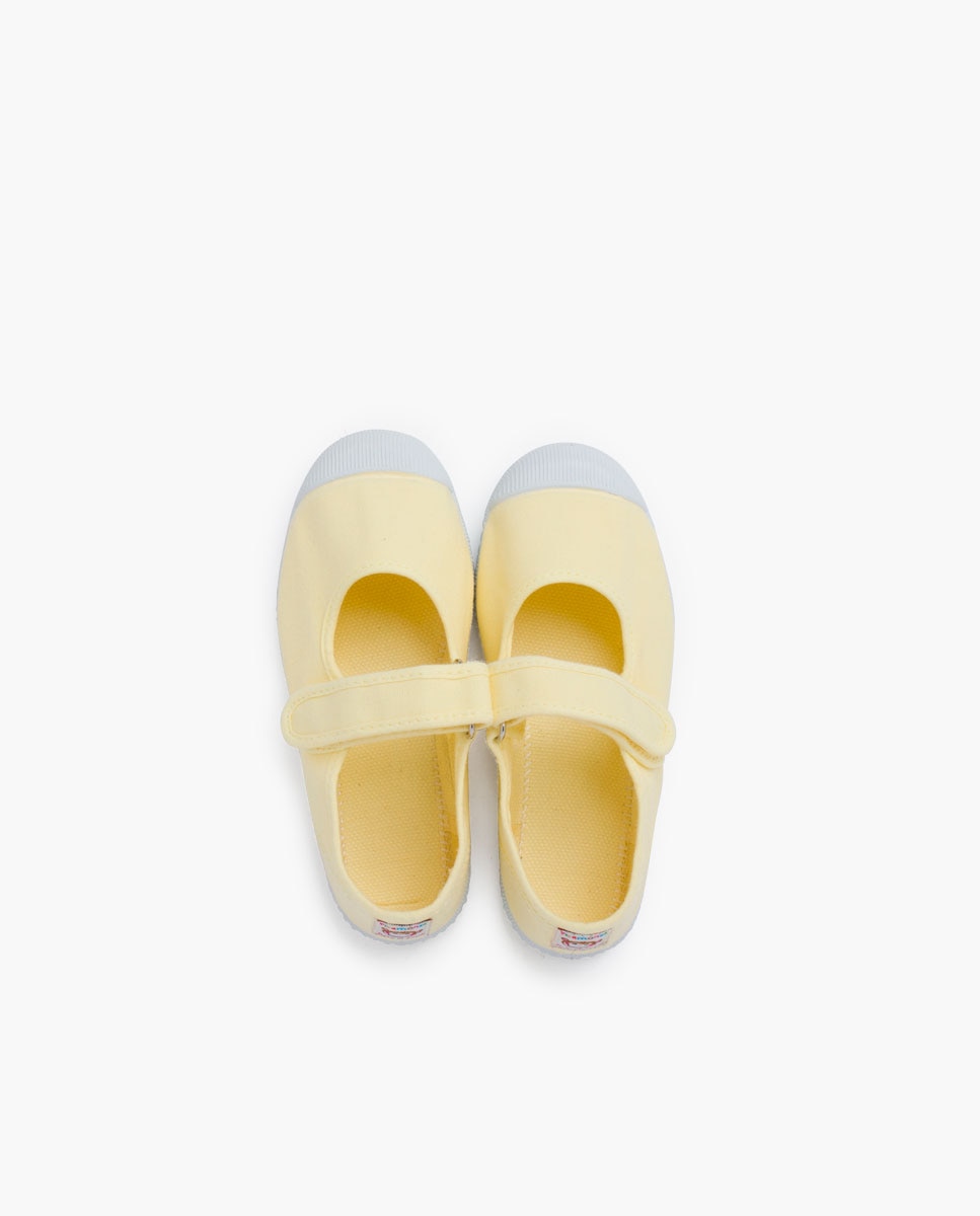 Merceditas Infantil com Biqueira em Borracha e Velcro Pisamonas Amarelo-4