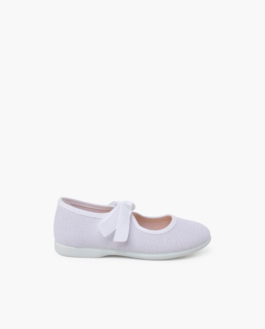 Imagem 0 de Sapatos de Presilha de Linho com Fecho de Laço e Faixa Cru