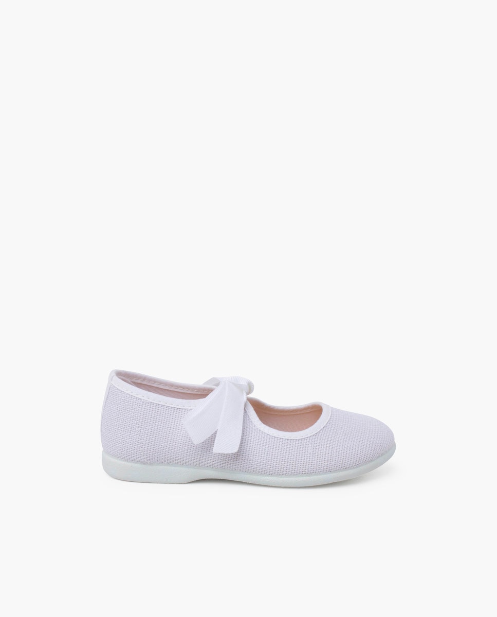 Imagem 0 de Sapatos de Presilha de Linho com Fecho de Laço e Faixa - Rosa-Pálido