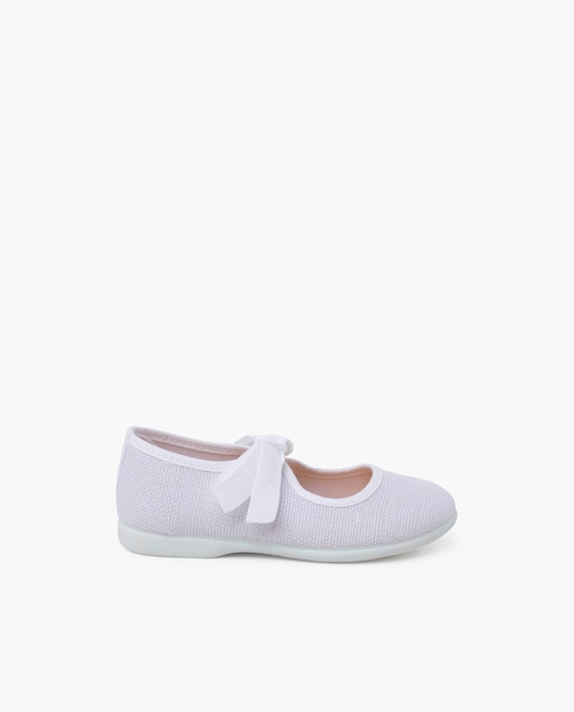 Imagem 0 de Sapatos de Presilha de Linho com Fecho de Laço e Faixa Cru
