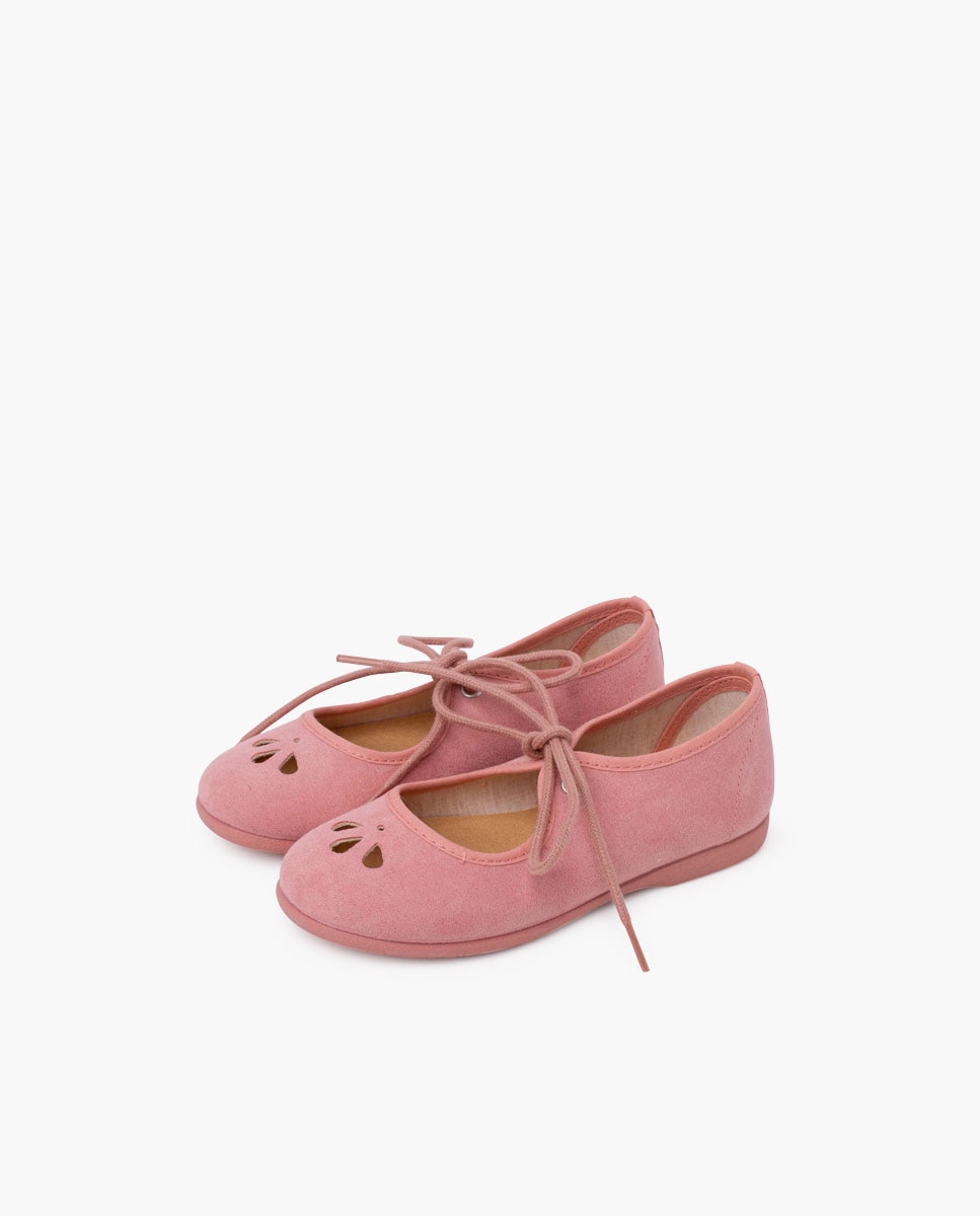 Merceditas com Laço Fino e Perfurada Pisamonas Rosa-3