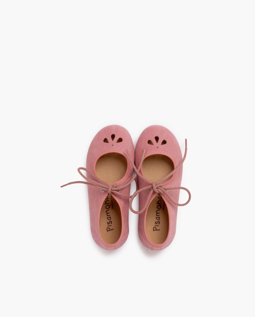 Merceditas com Laço Fino e Perfurada Pisamonas Rosa-4