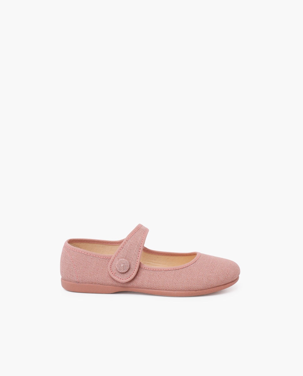 Imagem 0 de Merceditas Infantil de Linho com Velcro e Botão