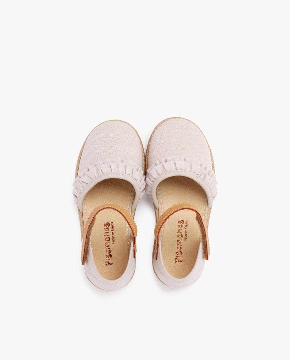 Alpercatas Infantil com Folhos Bege-4