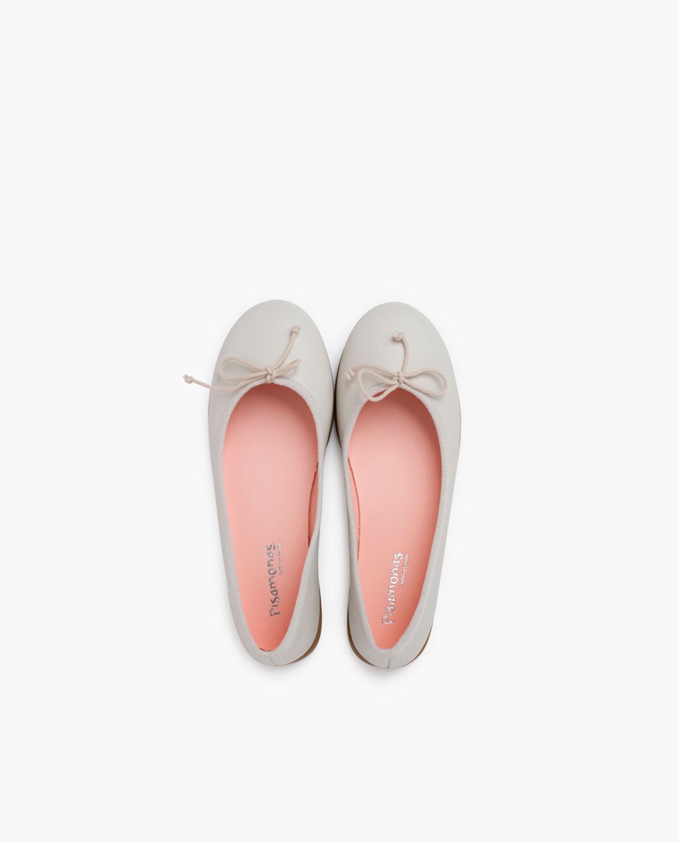 Sabrinas Infantil de Cerimónia em Pele Soft com Laço Bege-4