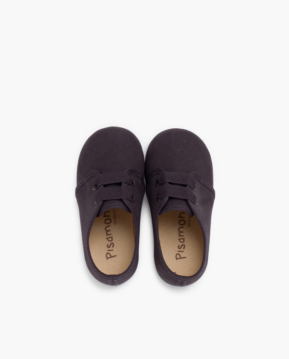 Sapatos de Cordões e Bluchers para Bebé em Serratex Cordão Faya Pisamonas Cinzento-4