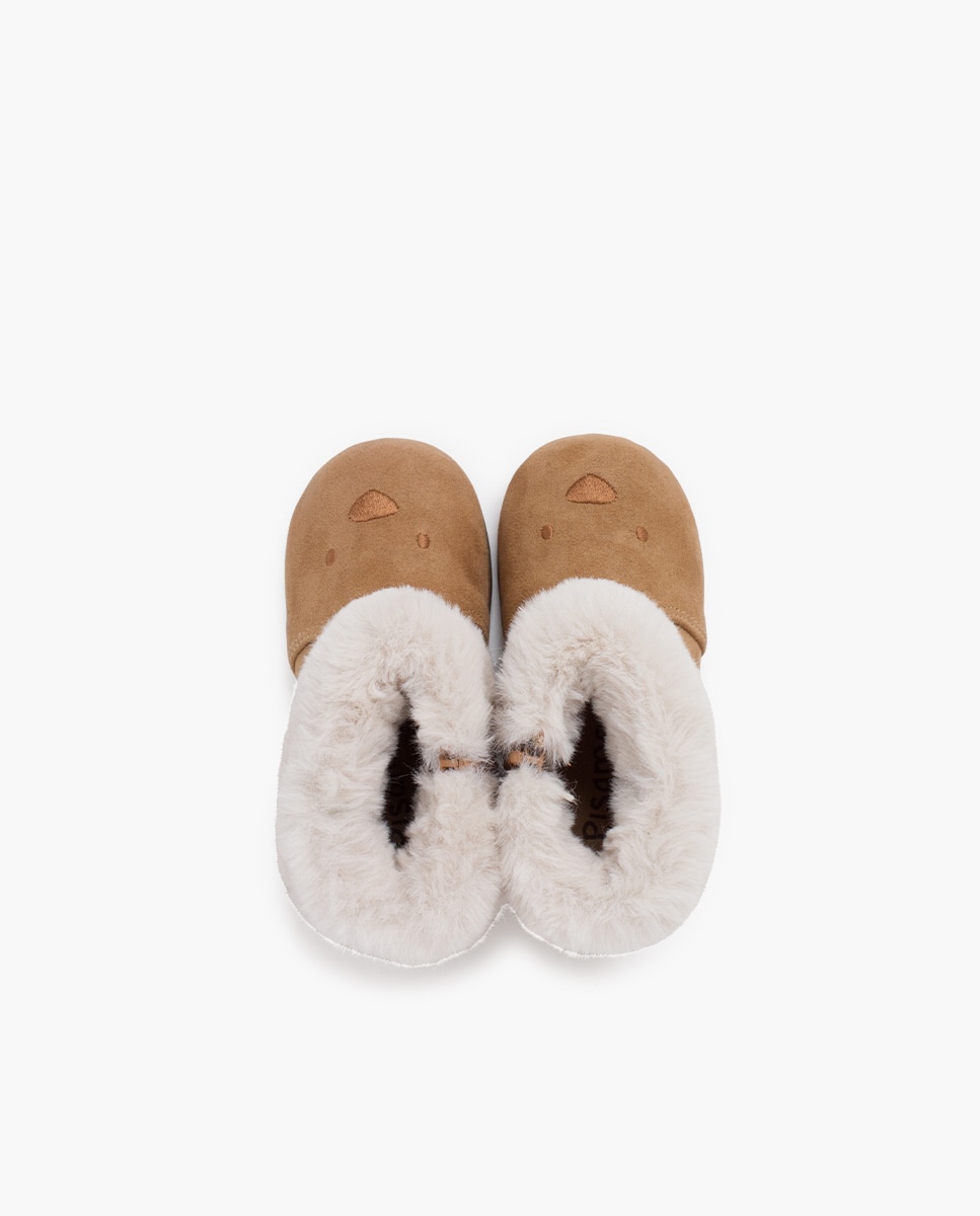 Botas para Bebé de Ursinho com Gola de Pelo Bege-4