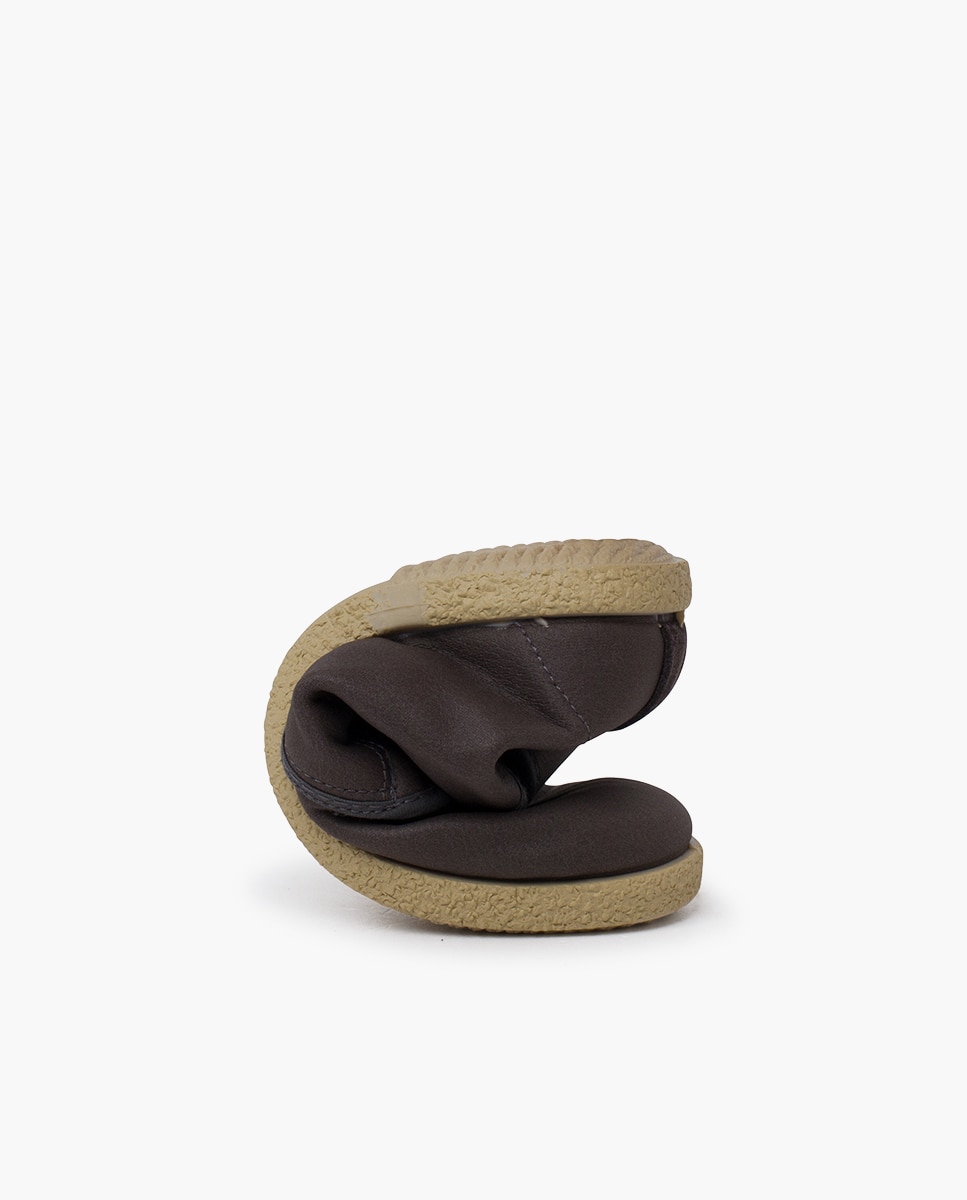 Botas Infantil de Couro Vegano com Cordões Cinzento-5