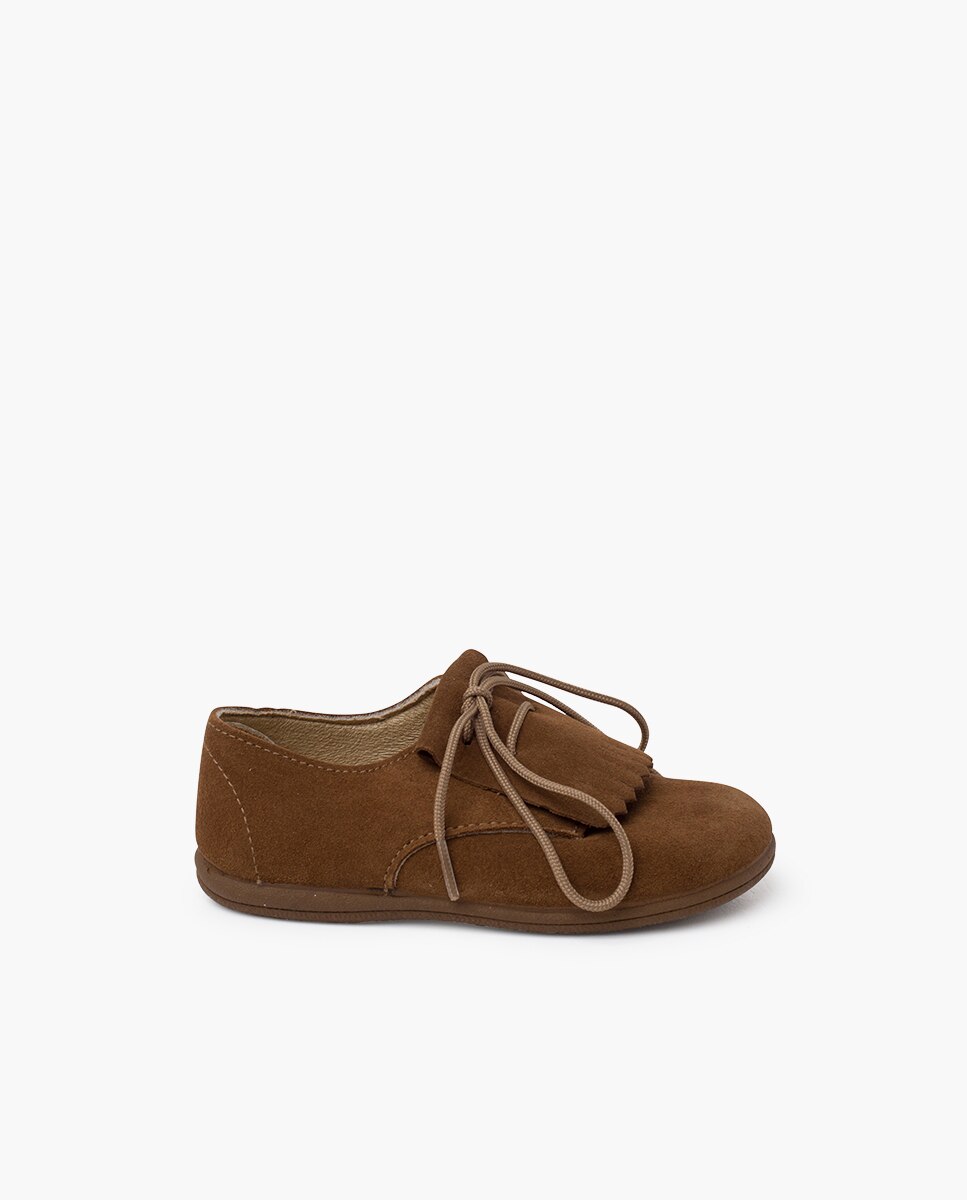 Imagem 0 de Sapatos de Cordões em Camurça com Língua de Franjas Infantil