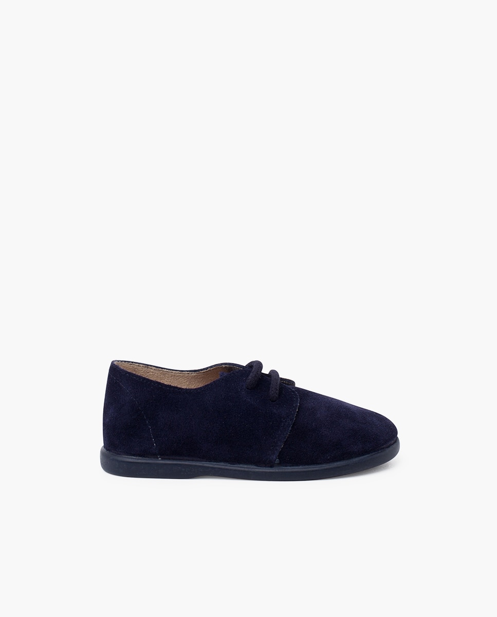 Imagem 0 de Sapatos de Cordões e Bluchers para Bebé em Camurça com Cordões e Sola Fina