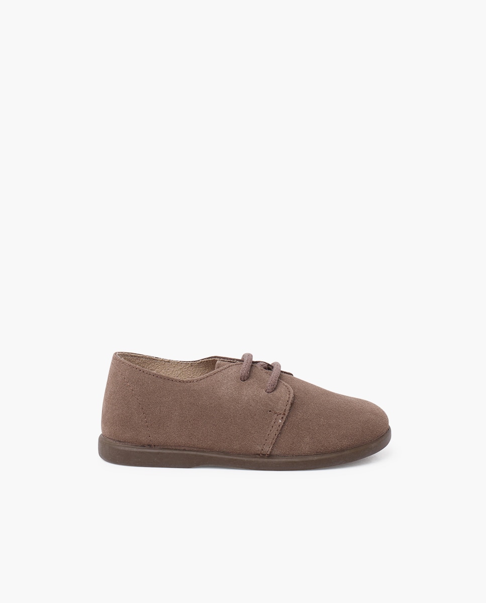 Imagem 0 de Sapatos de Cordões e Bluchers para Bebé em Camurça com Cordões e Sola Fina