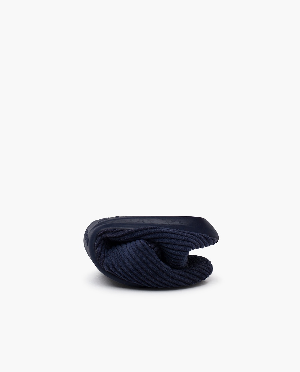 Pantufas Fechadas Infantil Tipo Kung-fu de Bombazina Azul-marinho-5