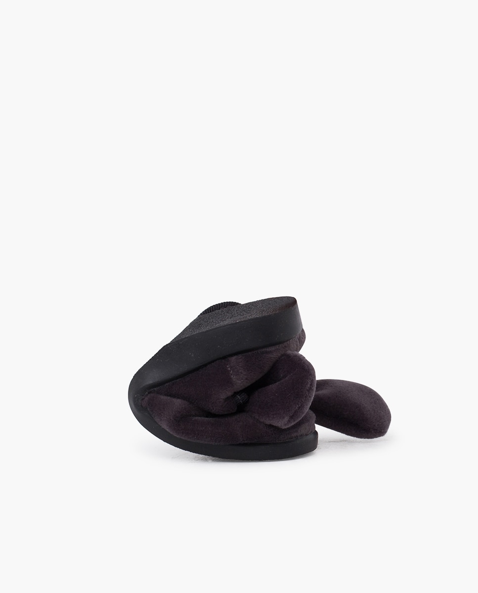 Merceditas para Bebé com Laço de Veludo e Fecho Pisamonas Cinzento-escuro-5