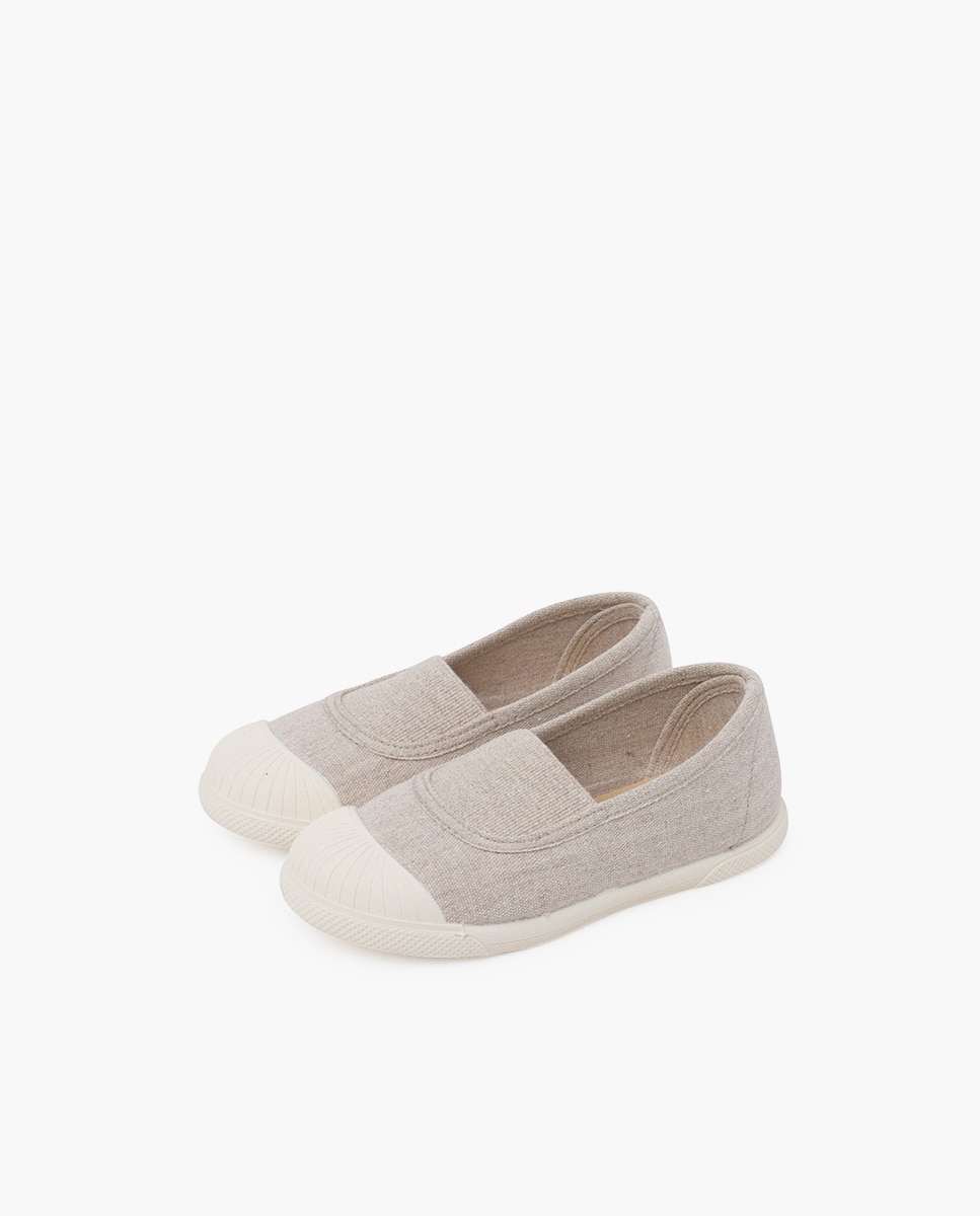 Sapatilhas de Lona Infantil com Slip On Elástico e Biqueira de Borracha Pedra-3