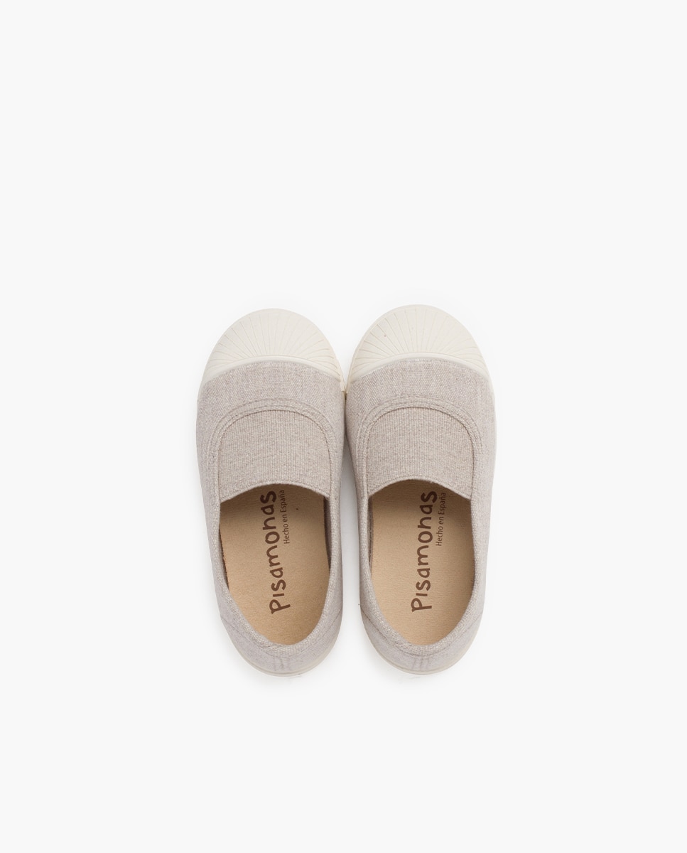 Sapatilhas de Lona Infantil com Slip On Elástico e Biqueira de Borracha Pedra-4