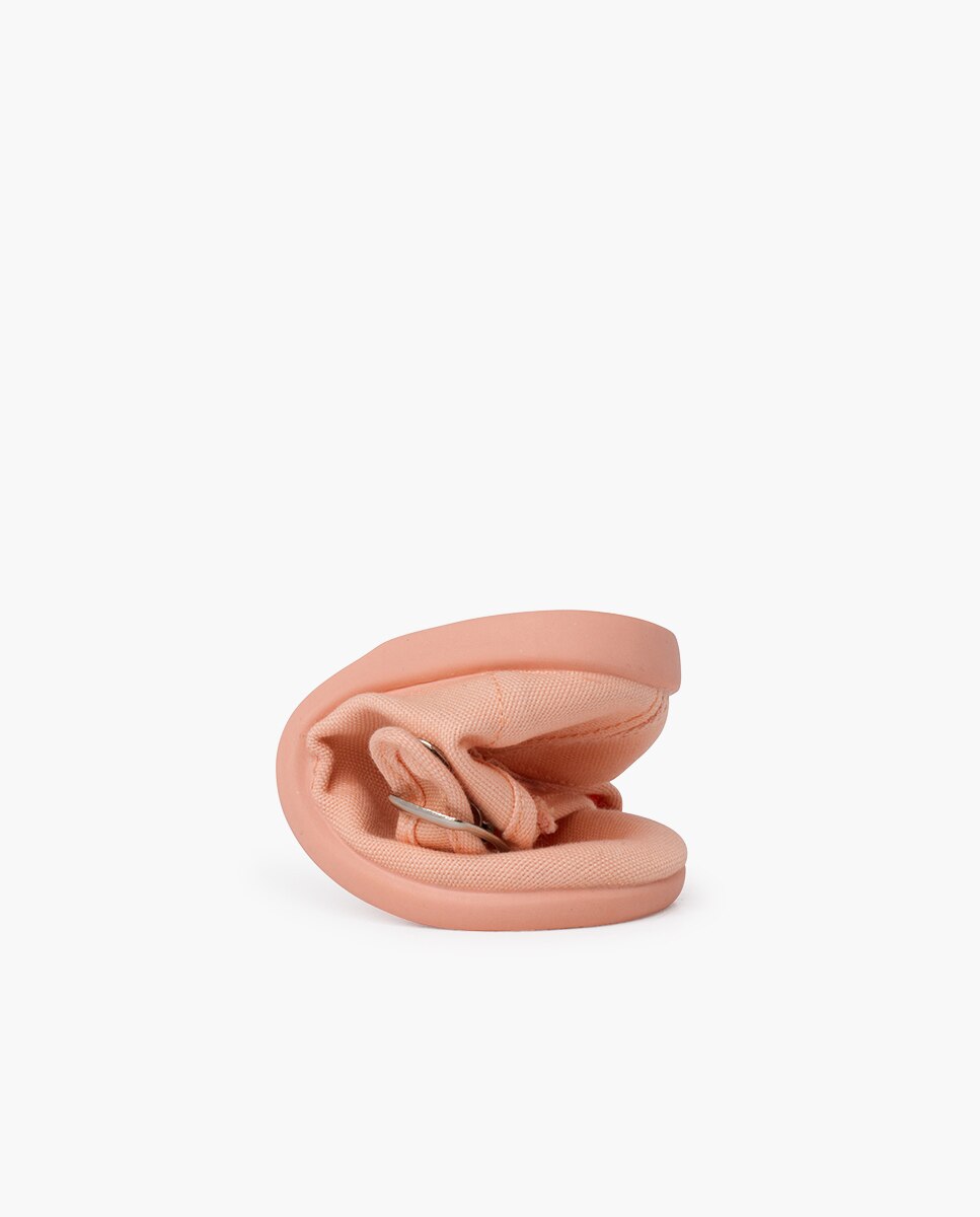 Merceditas de Bebé em Tecido com Fivela Pisamonas Salmão-5