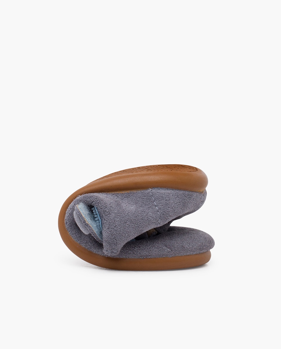 Pepitos de Bebé Perfurada com Velcro e Botão Pisamonas Azul-claro-5