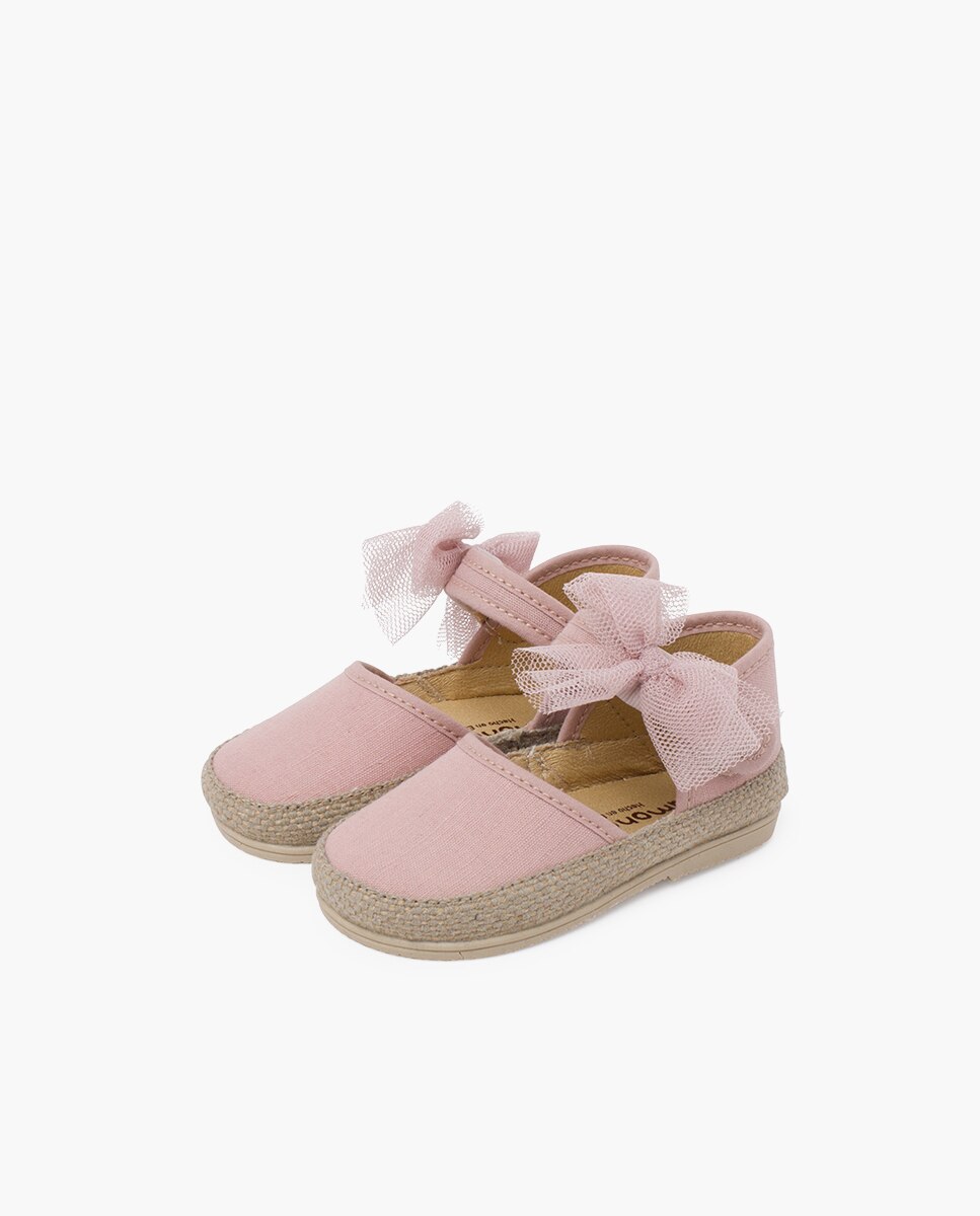 Alpercatas para Bebé Piso Fino Laço Tule Rosa-claro-3