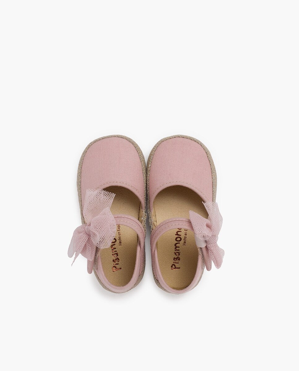 Alpercatas para Bebé Piso Fino Laço Tule Rosa-claro-4